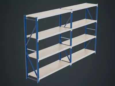 Steel Shelf 1A Low-poly 3D model