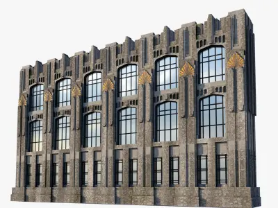 art deco facade 3D model