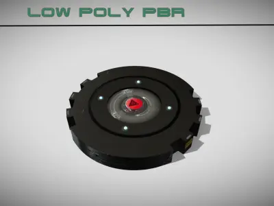 Sci-fi Magnetic Mine Low-poly 3D model