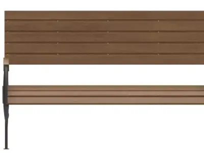 Vintage Curved Metal and Wood Garden Bench 3D model
