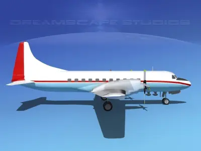 Convair CV-580 Sea Air Motive 3D model