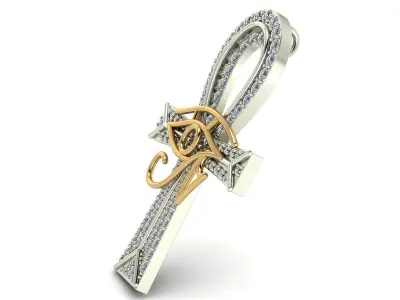 Horus eye ankh cross pendant 3D print model 3D print model