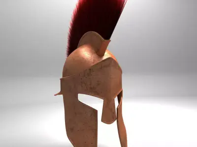 Spartan Helmet HairFur 3D model
