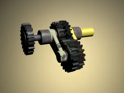 Planetary reducer mechanical animation  3D model