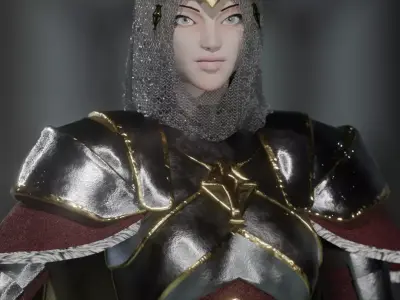 Fantasy Queen Original Character 3D Model Low-poly 3D model