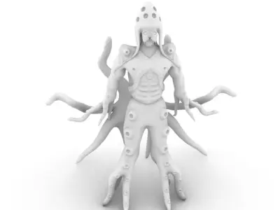 Male Human Octopus Creature 3D model