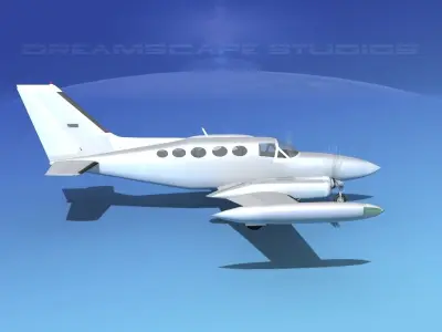 Cessna 414 Chancellor Bare Metal 3D model