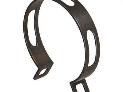 Rusty Motorcycle Silencer Bracket 3D model