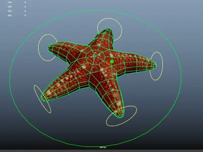 Jelly Fish Rig - Star Fish Rig  Low-poly 3D model