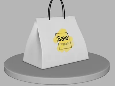 Shopping bag setup and texture Low-poly 3D model