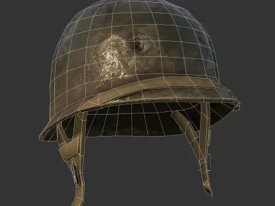 Helmet Military WW2 Soldier Army Low-poly 3D model