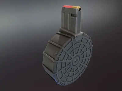 12 gauge drum magazine Low-poly 3D model