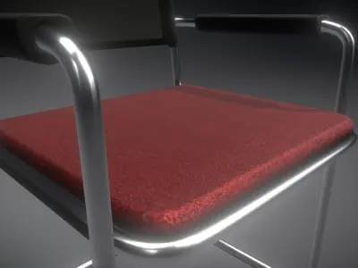Waiting room chair Low-poly 3D model