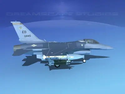 Gen Dyn F-16A Falcon V11 USAF 3D model