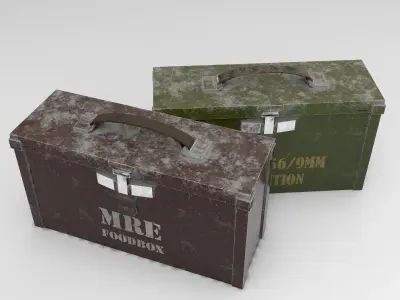 Ammoboxes AmmoCrate of Mmmunition Low-poly 3D model Free low-poly 3D model