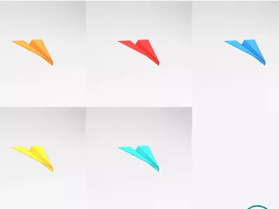 Paper Plane Pack 03 Low-poly 3D model