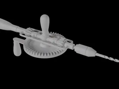 manual old driller  Free low-poly 3D model