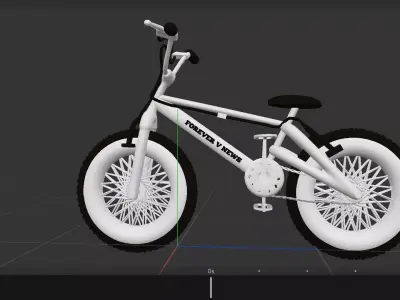 BMX white Bicycle   Low-poly 3D model
