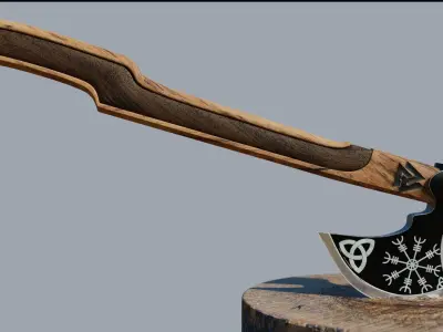 Viking ax high poly 3d model PBR 3D model