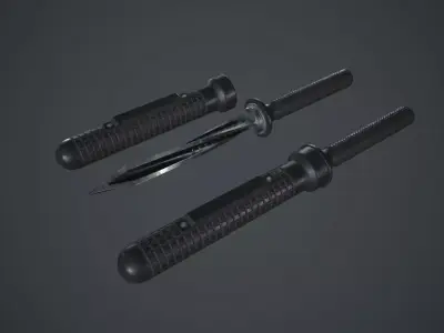 Stainless Steel Jagdkommando Knife PBR Game Ready Low-poly 3D model