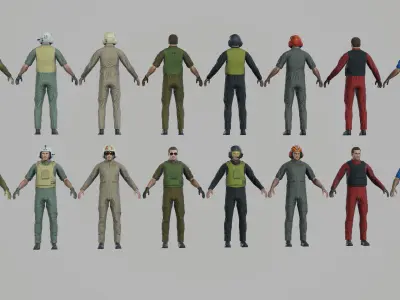 Pilot Low-poly 3D model