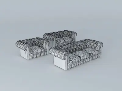 couch three sofas Free 3D model