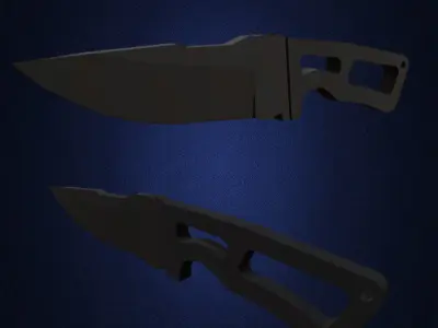 knife package Low-poly 3D model