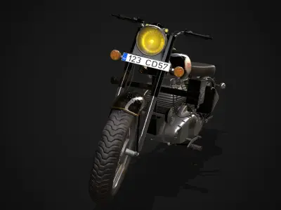 Royal Enfield Classic Battle Green 2016 3D model Low-poly 3D model