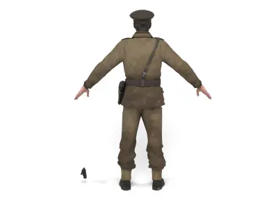 British allied officer Low-poly 3D model