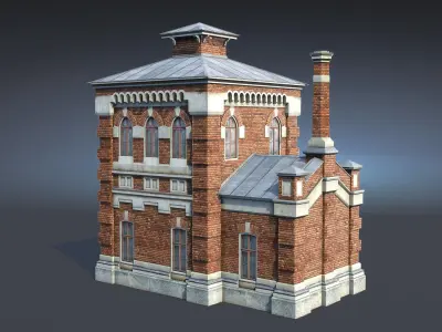Oil Pumpimg House Low-poly 3D model