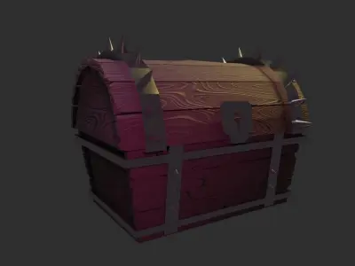 Treasure chest 3 Low-poly 3D model