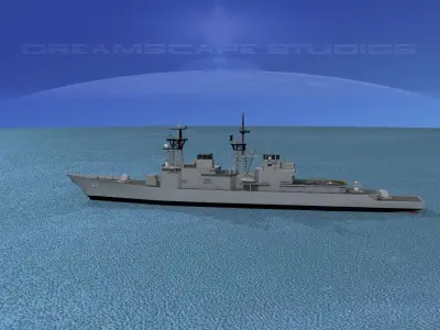 Spruance Class DD985 USS Cushing 3D model