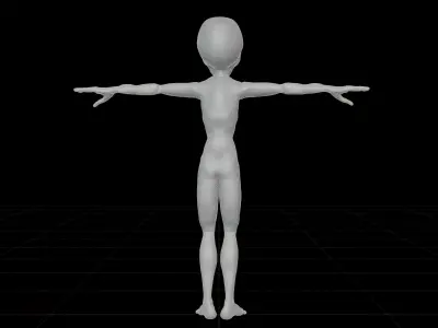 Realistic Alien  Low-poly 3D model Rigged Low-poly 3D model