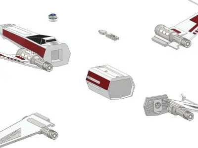 Starwars X-WING scale 1 in 87  3D print model