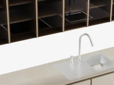Modern Kitchen Free 3D model 6