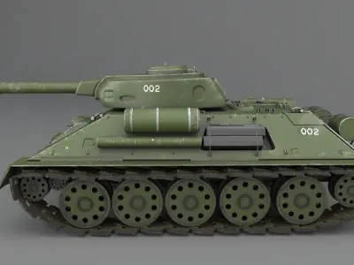 Tank T-34 3d model Soviet medium tank  world war weapon 3D model
