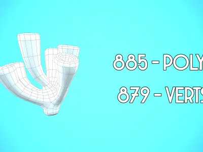 CORAL 02 CARTOON STYLIZED Low-poly 3D model