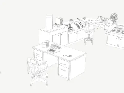 Control Room Low-poly 3D model