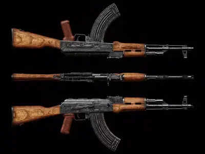 Ak-M game ready Low-poly 3D model