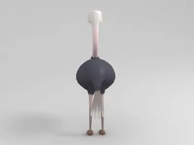 Ostrich in suit 3D model