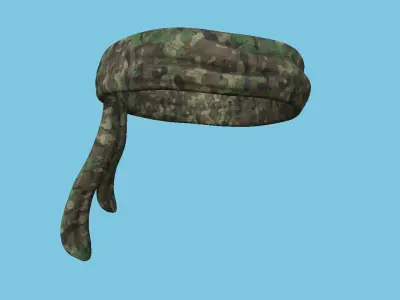 Forest Camouflage Bandana - Military Character Design Low-poly 3D model