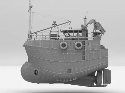 Fishing Trawler RED 3D model