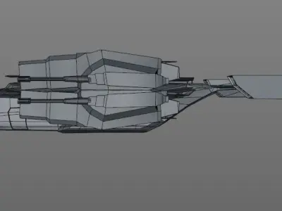 space cruiser Low-poly 3D model
