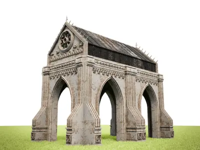 GOTHIC CASTLE BUILDING 10 Low-poly 3D model
