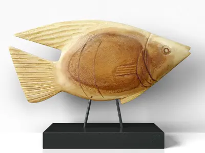 Wooden Fish Sculpture 1 3D model