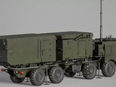 Multi Functional Radar 92n2e for S 400  Low-poly 3D model