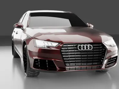 Audi A4 Sedan Full Exterior 3D Model Without Interior 3D model