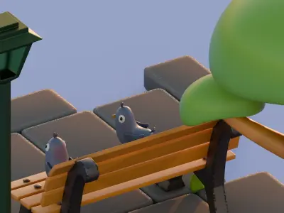 Stylized Park Render 3D model