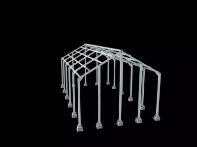 ndustrial metal hangar 3D model