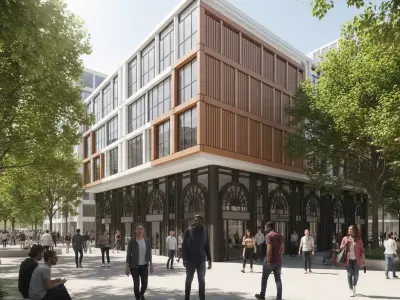 residential and commercial building Low-poly 3D model